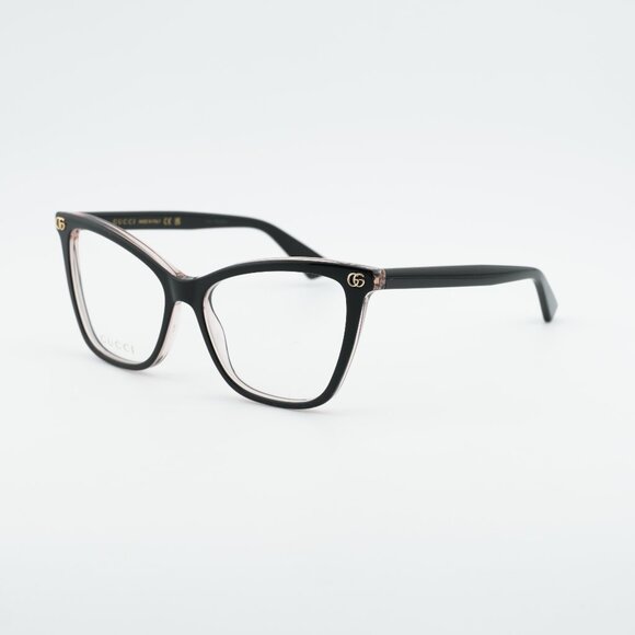 Gucci GG1817O 003 Eyeglasses Black 55mm Cat Eye Frame